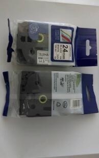 PUTY 24mm 블랙 온 화이트 TZ251 TZe251 TZe 251 TZe-251 라벨 브라더 테이프 P-터치 타자기와 호환 가능 협력 업체